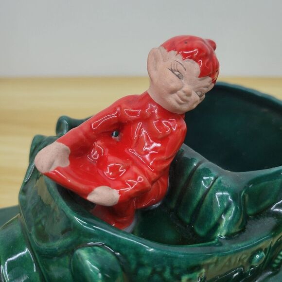 Vintage Red Pixie im Jalopy Planter -elf driving car-succulent planter - Picture 16 of 16